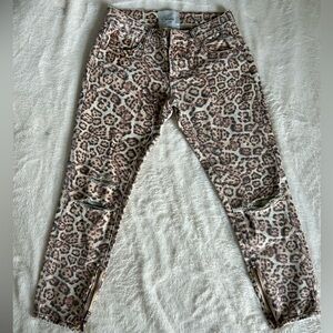 One Teaspoon cheetah print cropped pants